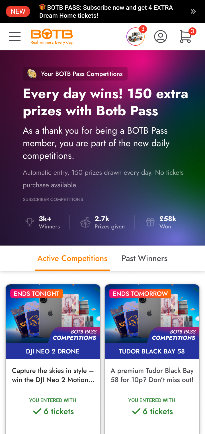 Subscriber-only daily competitions: unlocked for Pass members